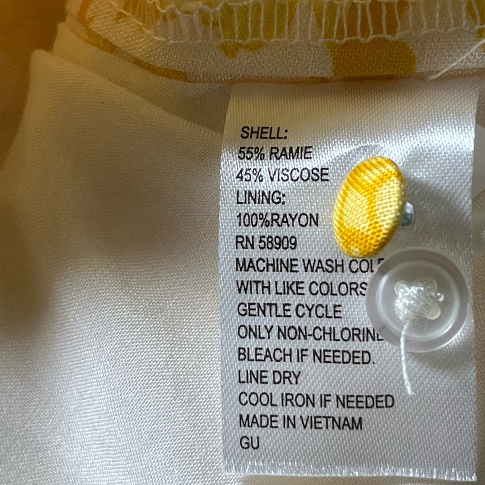 Alex Marie New Yellow Floral Mini Dress Size14 Ramie/Viscose - Picture 10 of 10